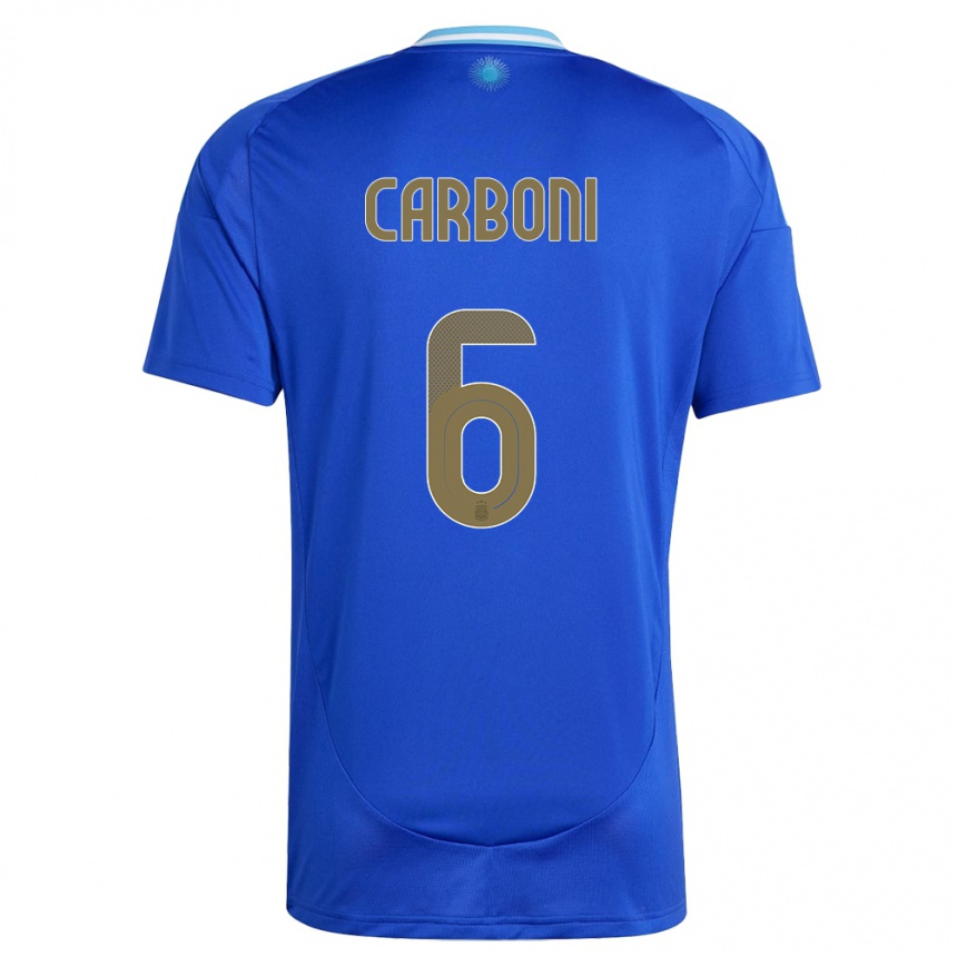 Niño Fútbol Camiseta Argentina Franco Carboni #6 Azul 2ª Equipación 24-26 Argentina