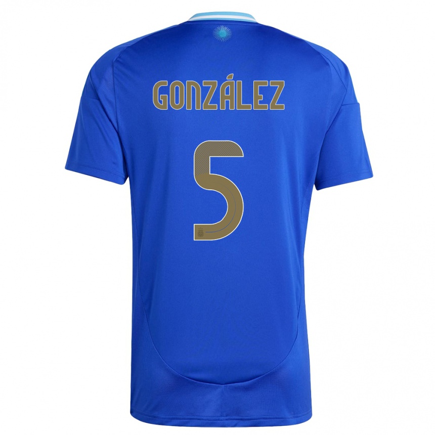 Niño Fútbol Camiseta Argentina Maximiliano Gonzalez #5 Azul 2ª Equipación 24-26 Argentina