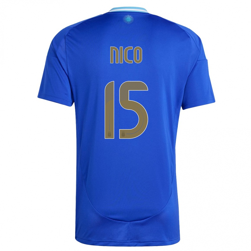 Niño Fútbol Camiseta Argentina Nico #15 Azul 2ª Equipación 24-26 Argentina