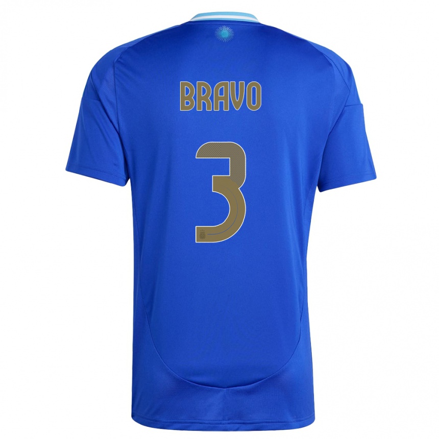 Niño Fútbol Camiseta Argentina Claudio Bravo #3 Azul 2ª Equipación 24-26 Argentina