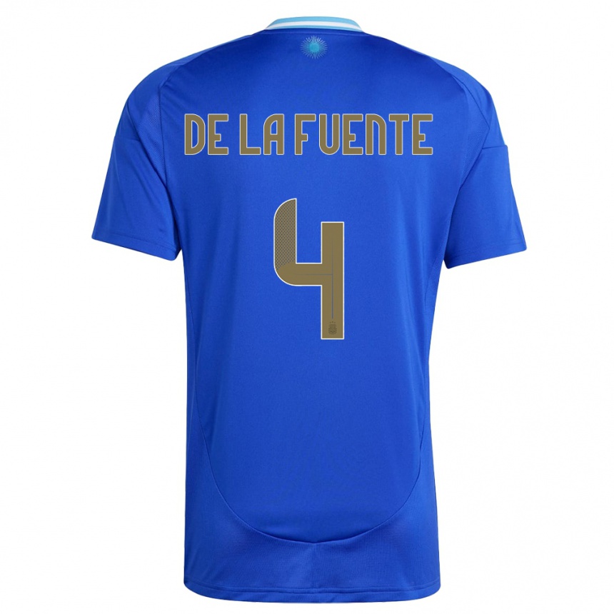 Niño Fútbol Camiseta Argentina Hernan De La Fuente #4 Azul 2ª Equipación 24-26 Argentina