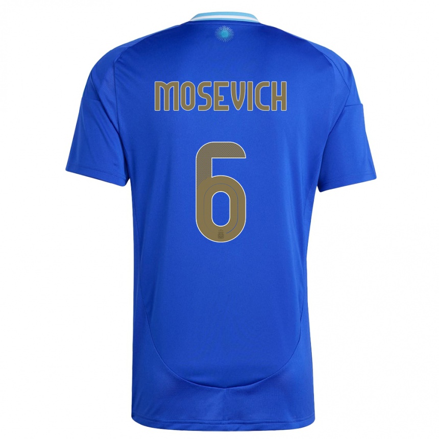 Niño Fútbol Camiseta Argentina Leonel Mosevich #6 Azul 2ª Equipación 24-26 Argentina