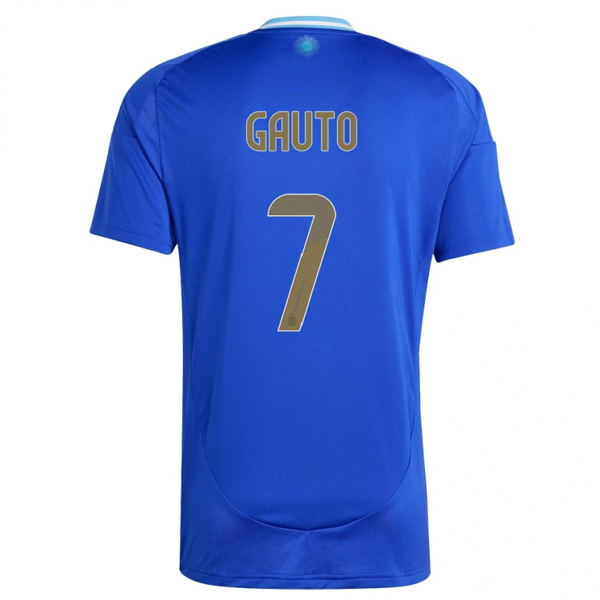 Niño Fútbol Camiseta Argentina Juan Gauto #7 Azul 2ª Equipación 24-26 Argentina