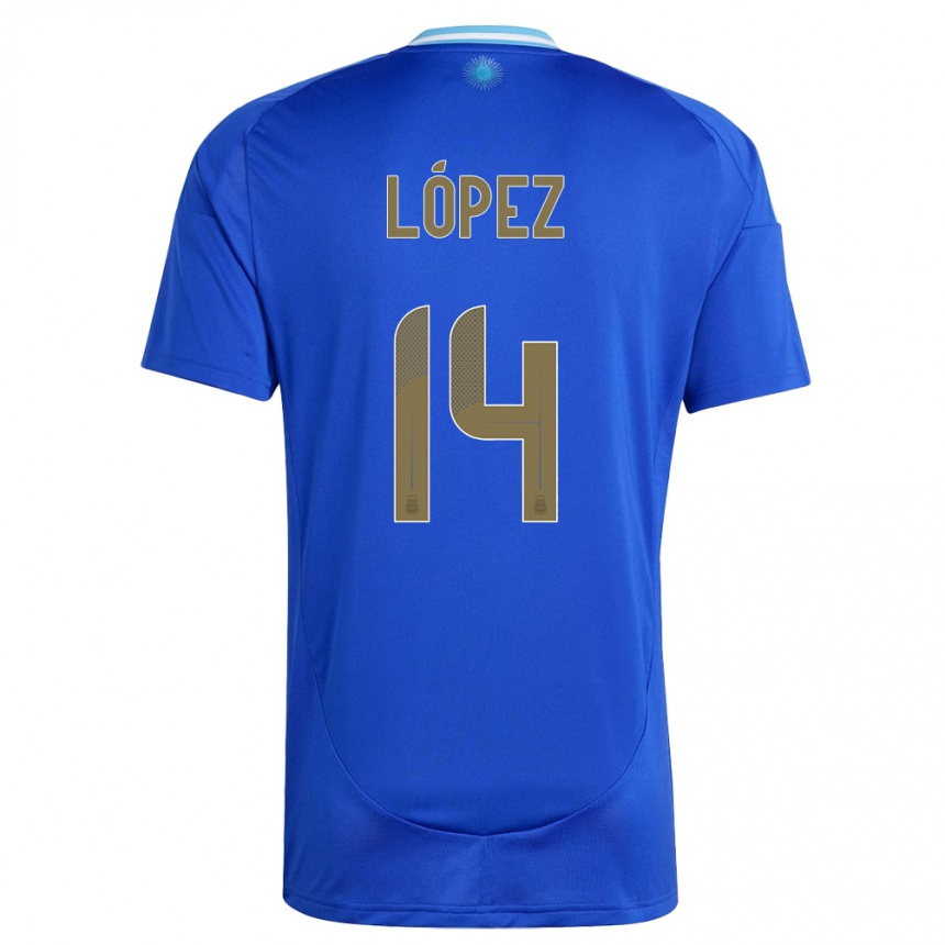 Niño Fútbol Camiseta Argentina Lautaro Lopez #14 Azul 2ª Equipación 24-26 Argentina