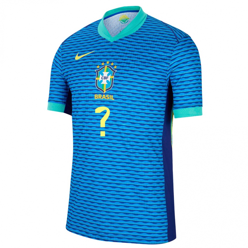 Niño Fútbol Camiseta Brasil Su Nombre #0 Azul 2ª Equipación 24-26 Argentina