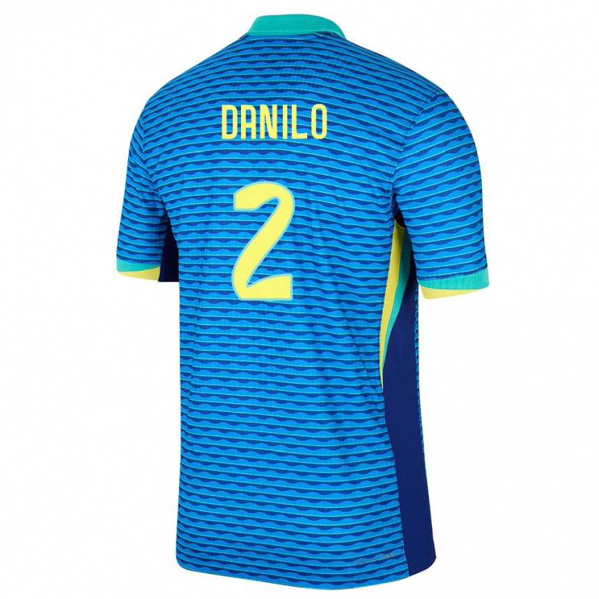 Niño Fútbol Camiseta Brasil Danilo #2 Azul 2ª Equipación 24-26 Argentina