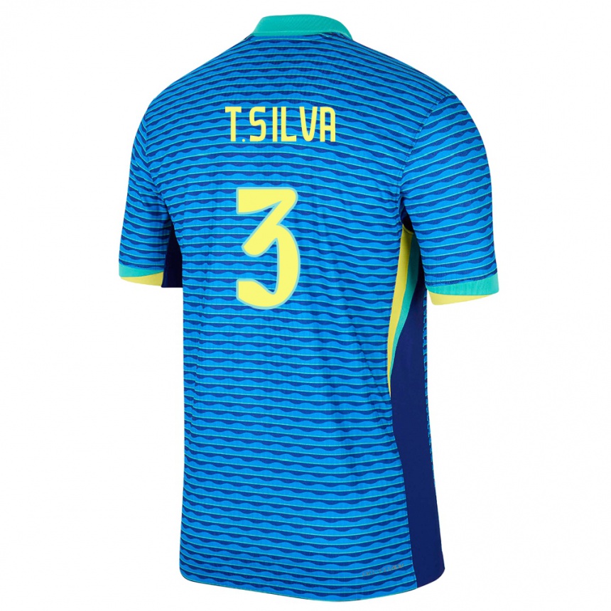 Niño Fútbol Camiseta Brasil Thiago Silva #3 Azul 2ª Equipación 24-26 Argentina