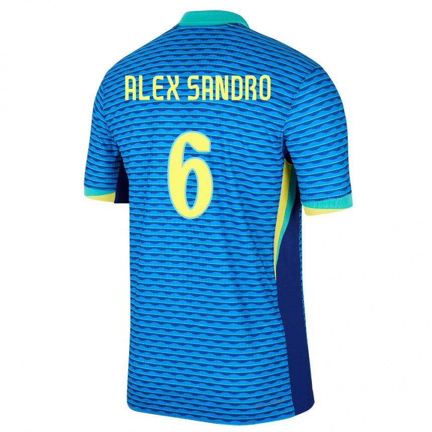 Niño Fútbol Camiseta Brasil Alex Sandro #6 Azul 2ª Equipación 24-26 Argentina