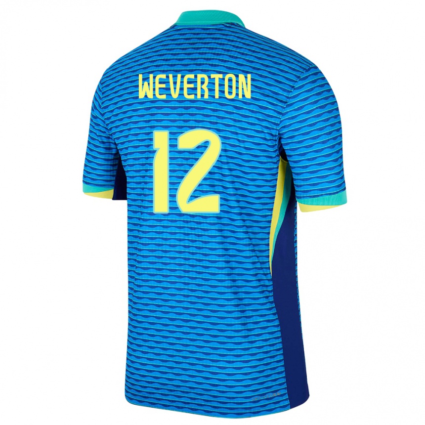 Niño Fútbol Camiseta Brasil Weverton #12 Azul 2ª Equipación 24-26 Argentina