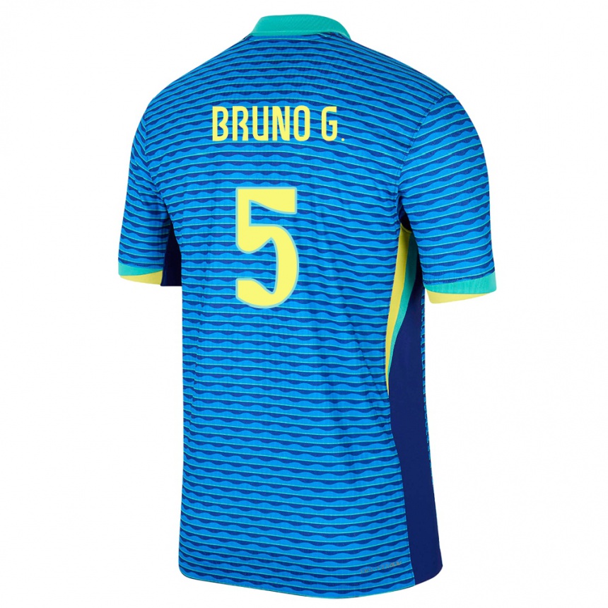 Niño Fútbol Camiseta Brasil Bruno Guimaraes #5 Azul 2ª Equipación 24-26 Argentina