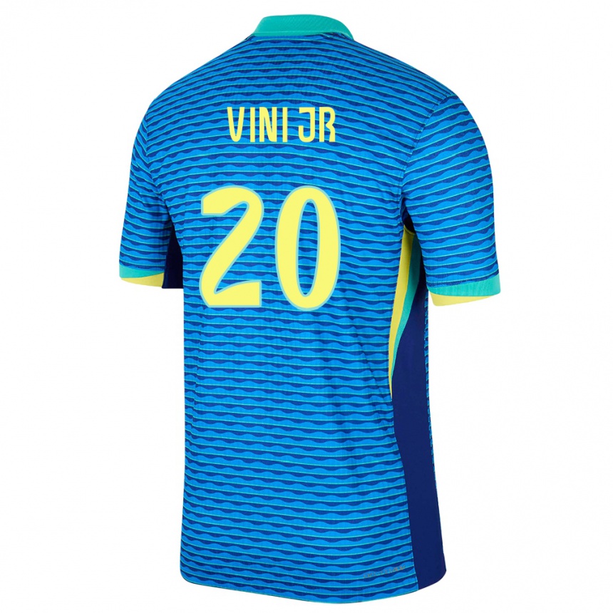 Niño Fútbol Camiseta Brasil Vinicius Junior #20 Azul 2ª Equipación 24-26 Argentina