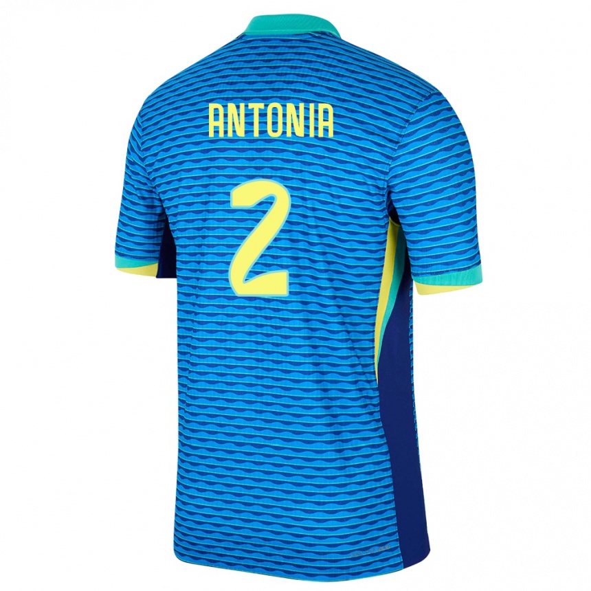 Niño Fútbol Camiseta Brasil Antonia #2 Azul 2ª Equipación 24-26 Argentina