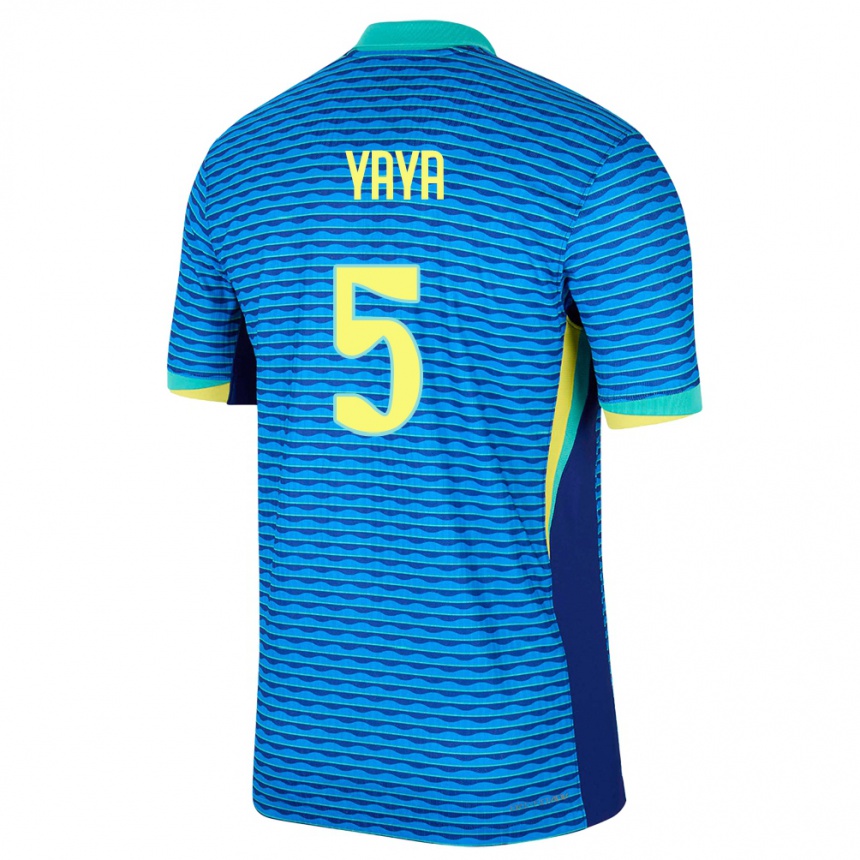 Niño Fútbol Camiseta Brasil Yaya #5 Azul 2ª Equipación 24-26 Argentina