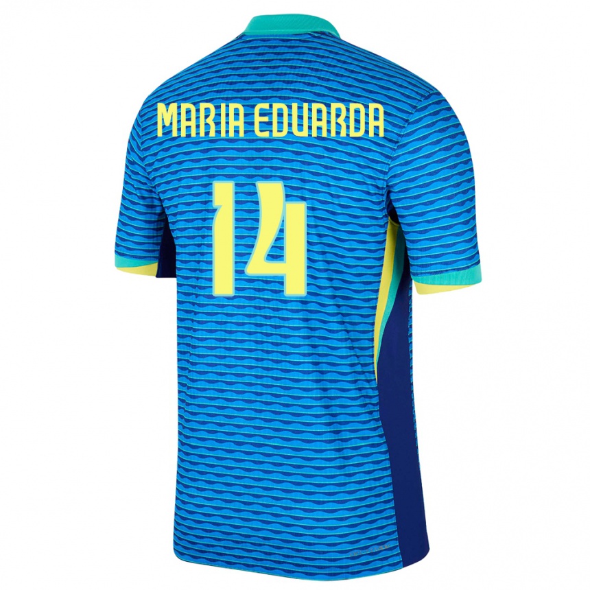 Niño Fútbol Camiseta Brasil Maria Eduarda #14 Azul 2ª Equipación 24-26 Argentina