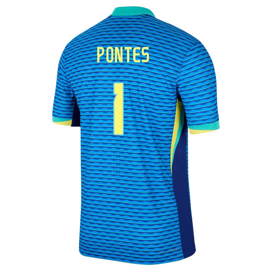 Niño Fútbol Camiseta Brasil Mycael Pontes #1 Azul 2ª Equipación 24-26 Argentina