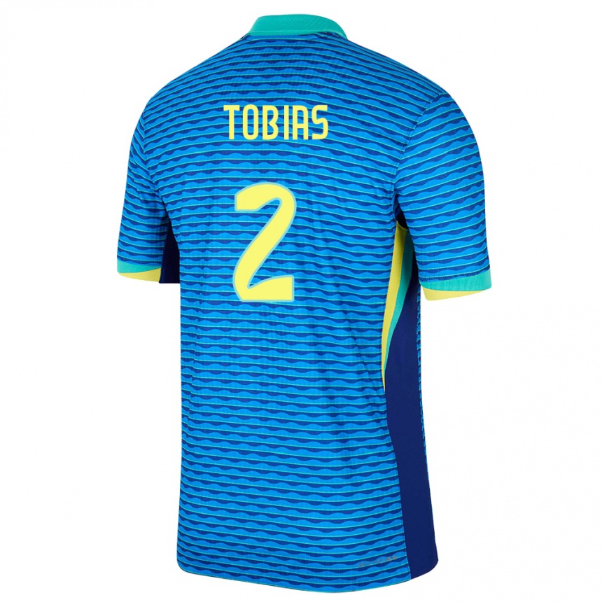 Niño Fútbol Camiseta Brasil Vinicius Tobias #2 Azul 2ª Equipación 24-26 Argentina