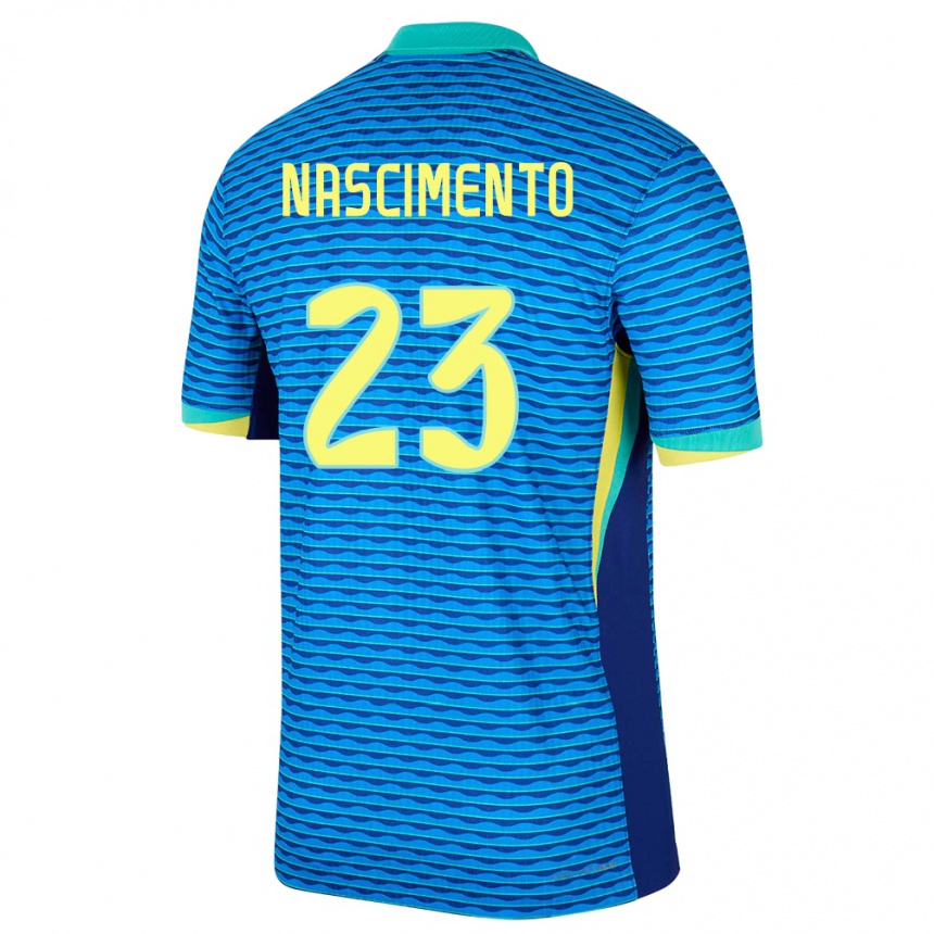 Niño Fútbol Camiseta Brasil Matheus Nascimento #23 Azul 2ª Equipación 24-26 Argentina