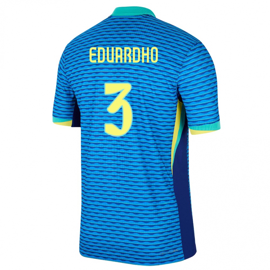 Niño Fútbol Camiseta Brasil Eduardho #3 Azul 2ª Equipación 24-26 Argentina