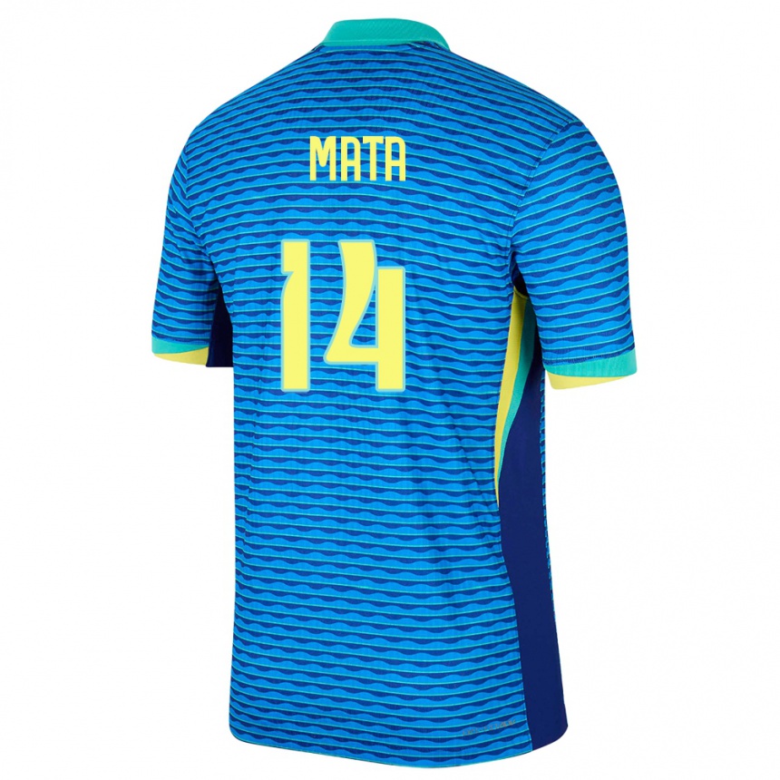 Niño Fútbol Camiseta Brasil Da Mata #14 Azul 2ª Equipación 24-26 Argentina