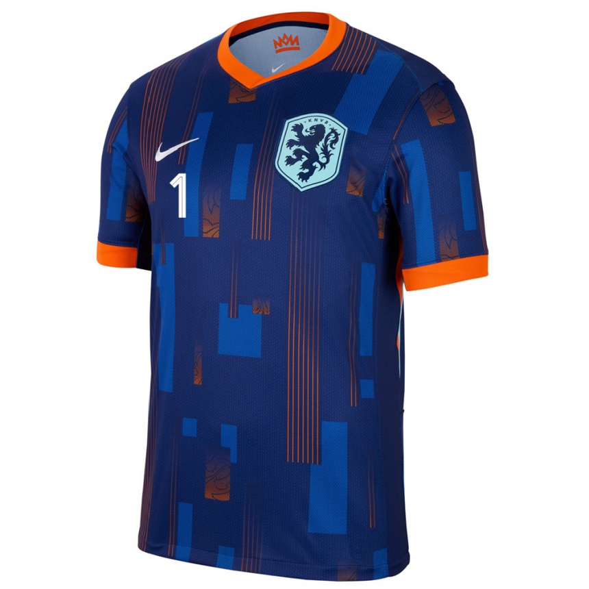 Niño Fútbol Camiseta Países Bajos Jacintha Weimar #1 Azul 2ª Equipación 24-26 Argentina