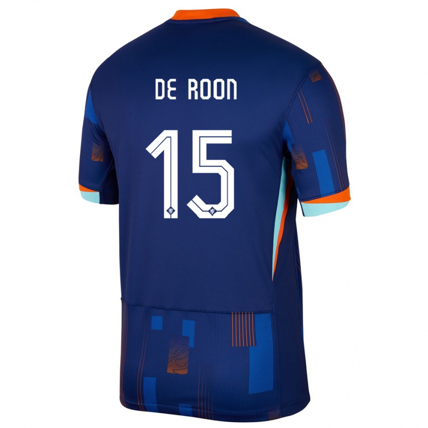 Niño Fútbol Camiseta Países Bajos Marten De Roon #15 Azul 2ª Equipación 24-26 Argentina