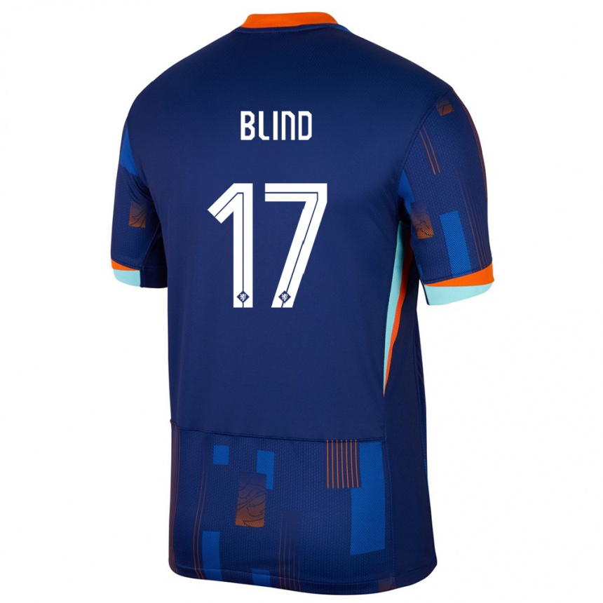 Niño Fútbol Camiseta Países Bajos Daley Blind #17 Azul 2ª Equipación 24-26 Argentina