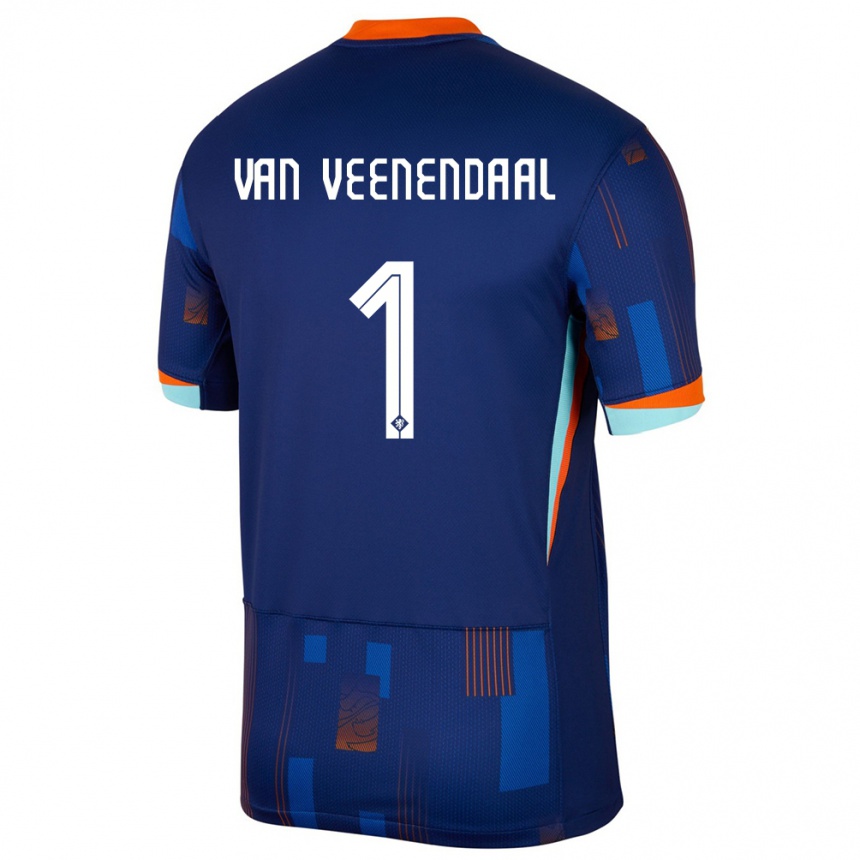 Niño Fútbol Camiseta Países Bajos Sari Van Veenendaal #1 Azul 2ª Equipación 24-26 Argentina