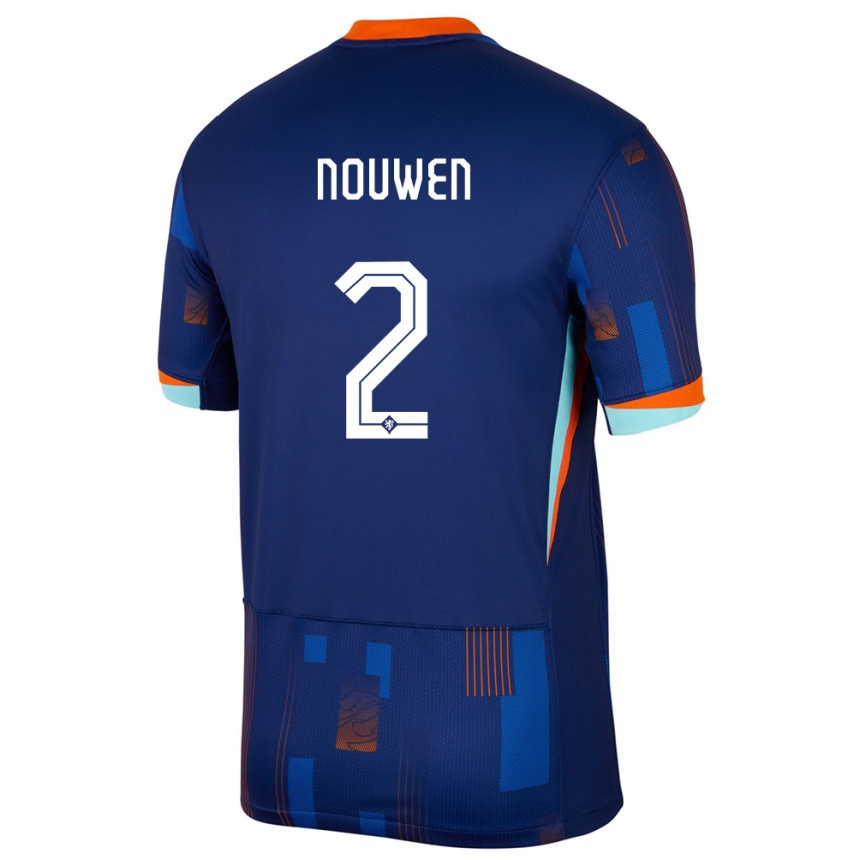 Niño Fútbol Camiseta Países Bajos Aniek Nouwen #2 Azul 2ª Equipación 24-26 Argentina