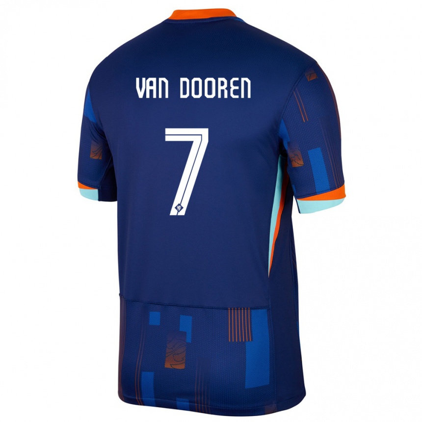 Niño Fútbol Camiseta Países Bajos Kayleigh Van Dooren #7 Azul 2ª Equipación 24-26 Argentina