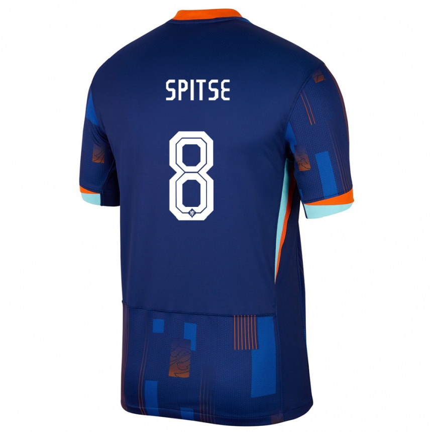 Niño Fútbol Camiseta Países Bajos Sherida Spitse #8 Azul 2ª Equipación 24-26 Argentina