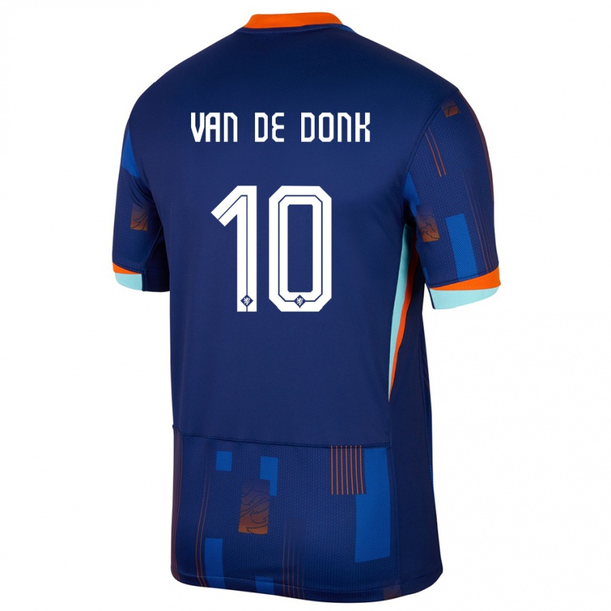 Niño Fútbol Camiseta Países Bajos Danielle Van De Donk #10 Azul 2ª Equipación 24-26 Argentina