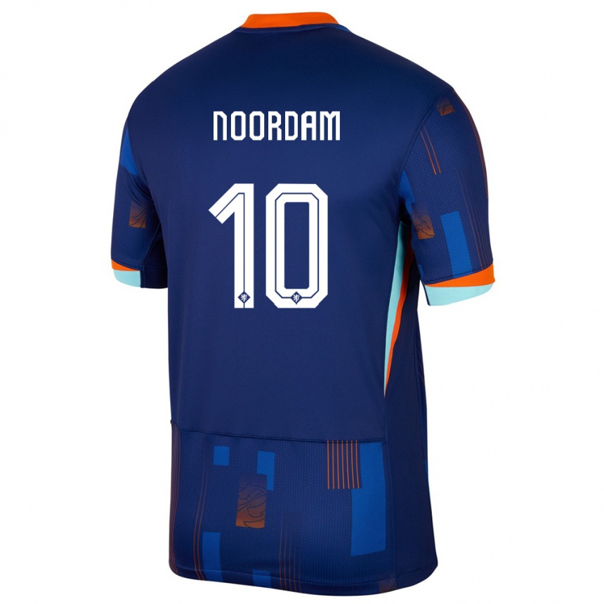 Niño Fútbol Camiseta Países Bajos Nadine Noordam #10 Azul 2ª Equipación 24-26 Argentina