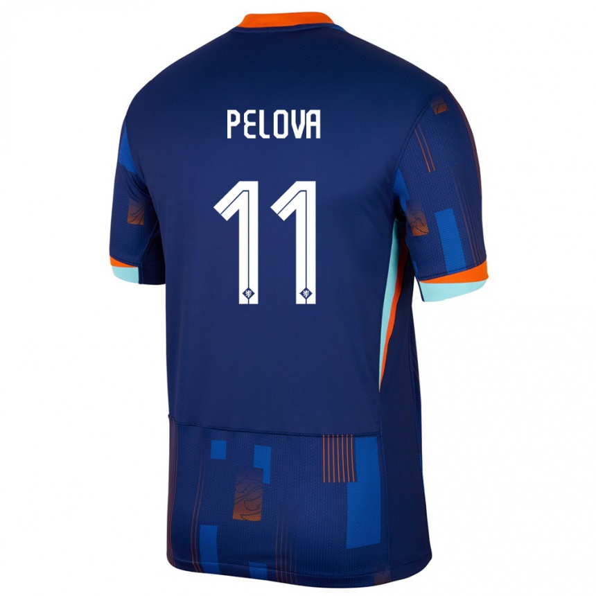 Niño Fútbol Camiseta Países Bajos Victoria Pelova #11 Azul 2ª Equipación 24-26 Argentina