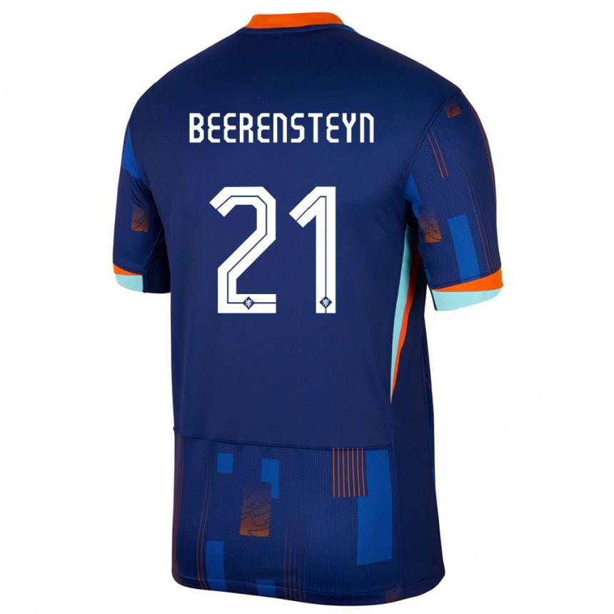 Niño Fútbol Camiseta Países Bajos Lineth Beerensteyn #21 Azul 2ª Equipación 24-26 Argentina