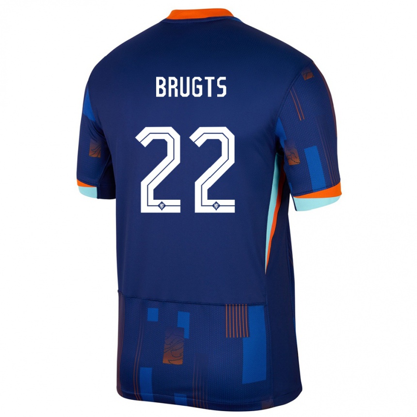 Niño Fútbol Camiseta Países Bajos Esmee Brugts #22 Azul 2ª Equipación 24-26 Argentina