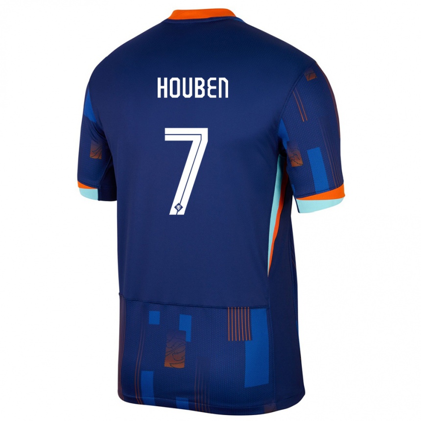 Niño Fútbol Camiseta Países Bajos Iggy Houben #7 Azul 2ª Equipación 24-26 Argentina