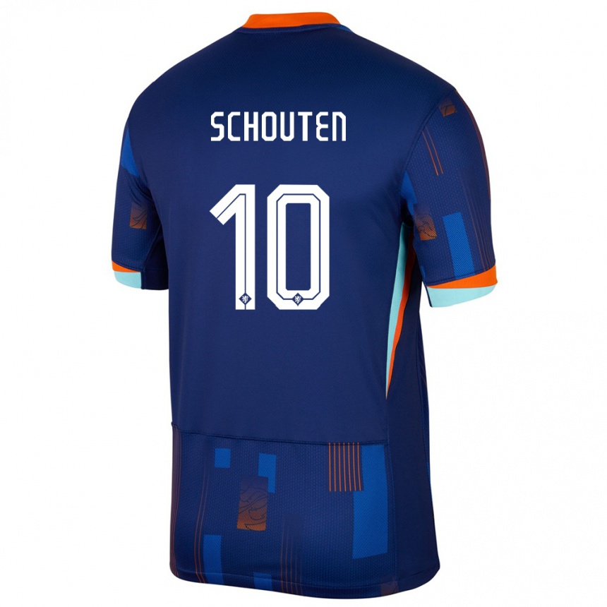 Niño Fútbol Camiseta Países Bajos Lewis Schouten #10 Azul 2ª Equipación 24-26 Argentina