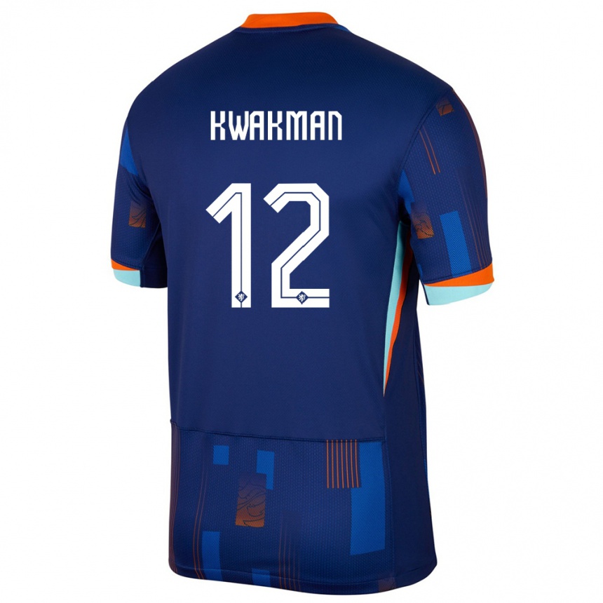 Niño Fútbol Camiseta Países Bajos Dave Kwakman #12 Azul 2ª Equipación 24-26 Argentina