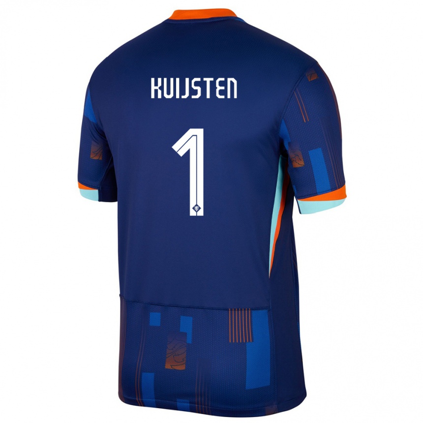 Niño Fútbol Camiseta Países Bajos Tristan Kuijsten #1 Azul 2ª Equipación 24-26 Argentina