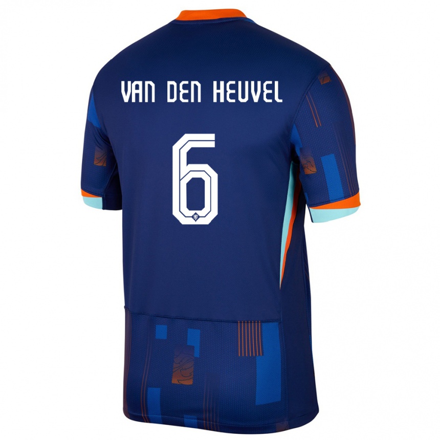 Niño Fútbol Camiseta Países Bajos Tim Van Den Heuvel #6 Azul 2ª Equipación 24-26 Argentina