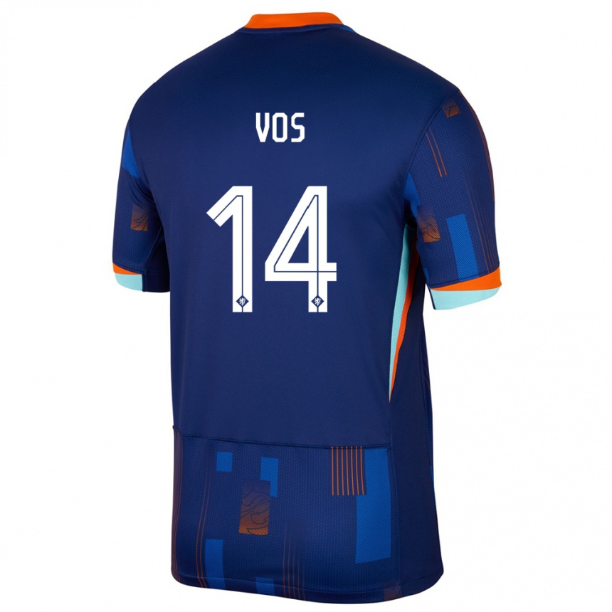 Niño Fútbol Camiseta Países Bajos Silvano Vos #14 Azul 2ª Equipación 24-26 Argentina