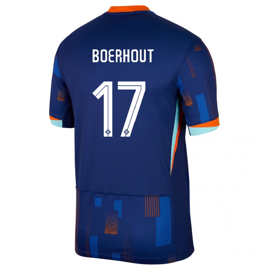 Niño Fútbol Camiseta Países Bajos Yoram Boerhout #17 Azul 2ª Equipación 24-26 Argentina