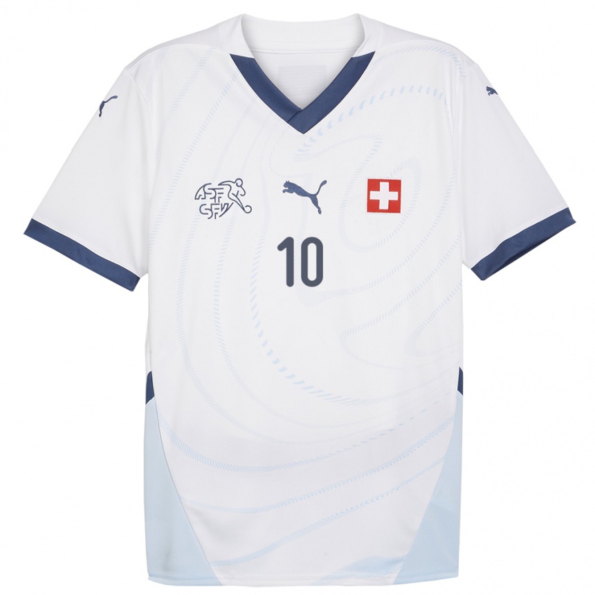 Niño Fútbol Camiseta Suiza Ramona Bachmann #10 Blanco 2ª Equipación 24-26 Argentina