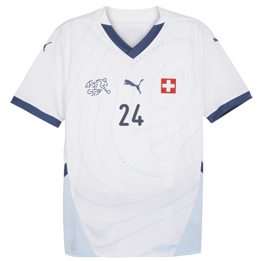 Niño Fútbol Camiseta Suiza Becir Omeragic #24 Blanco 2ª Equipación 24-26 Argentina