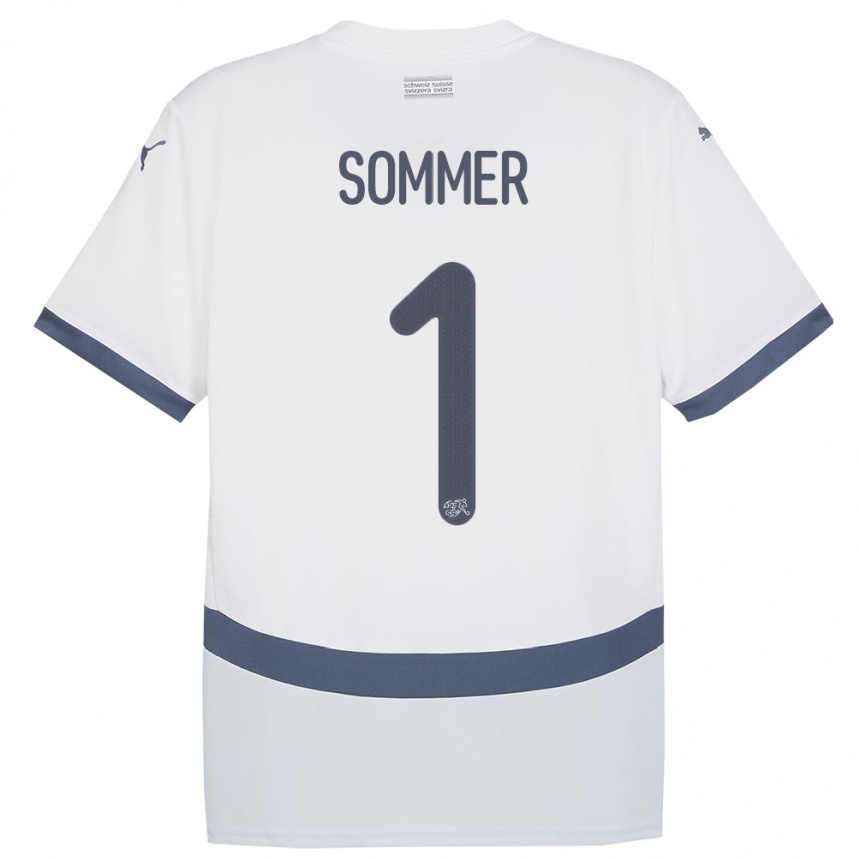 Niño Fútbol Camiseta Suiza Yann Sommer #1 Blanco 2ª Equipación 24-26 Argentina