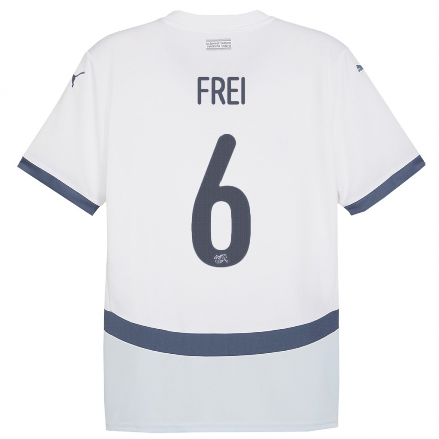 Niño Fútbol Camiseta Suiza Fabian Frei #6 Blanco 2ª Equipación 24-26 Argentina