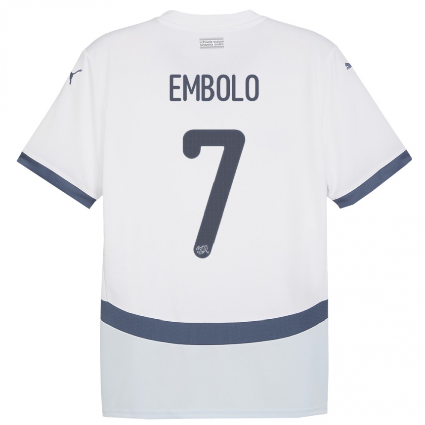 Niño Fútbol Camiseta Suiza Breel Embolo #7 Blanco 2ª Equipación 24-26 Argentina