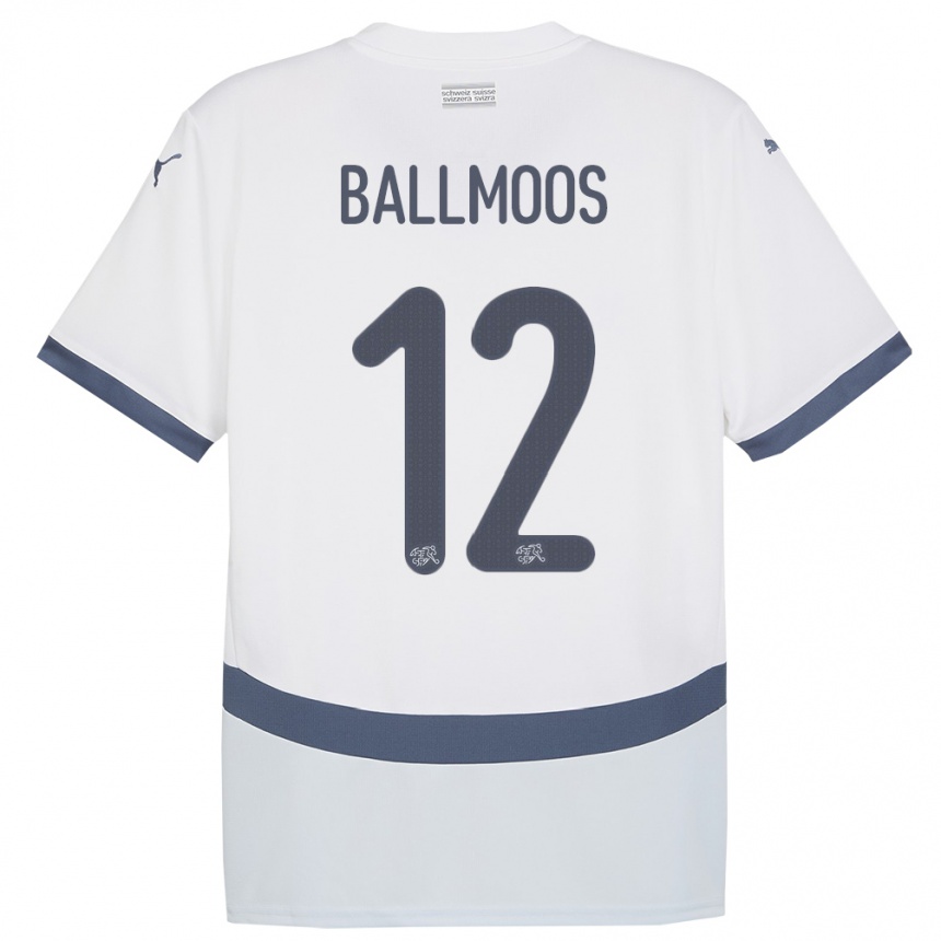 Niño Fútbol Camiseta Suiza David Von Ballmoos #12 Blanco 2ª Equipación 24-26 Argentina