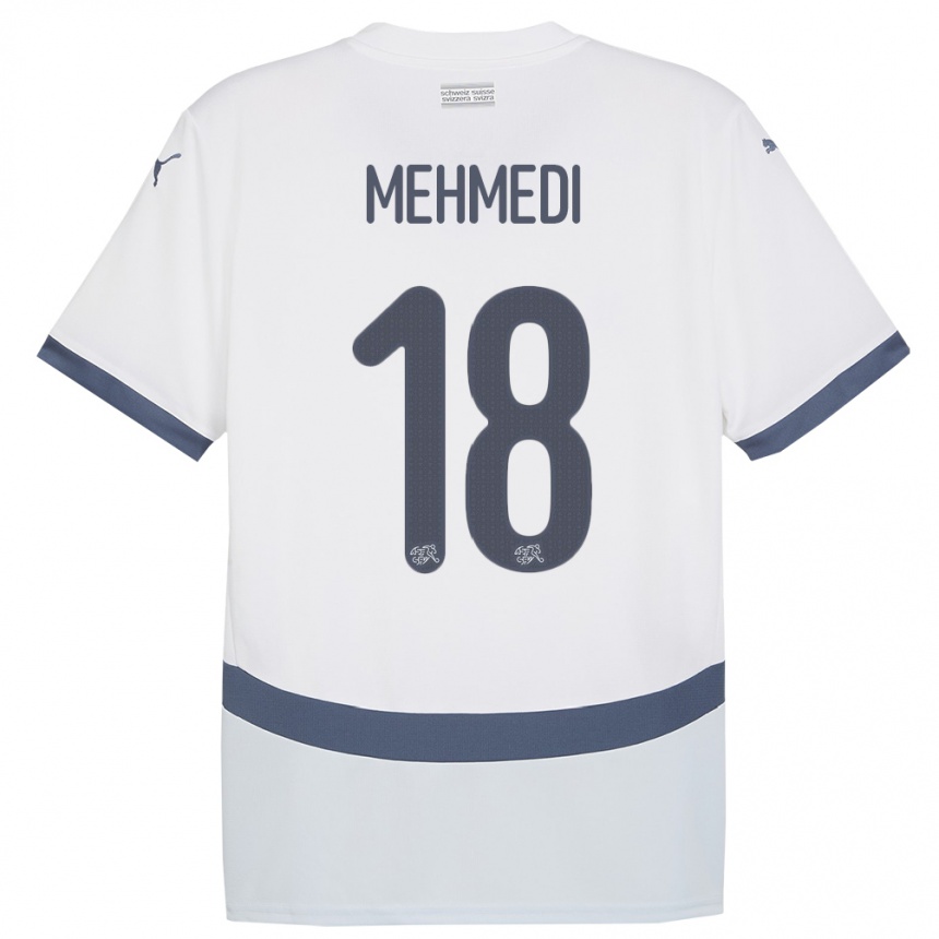 Niño Fútbol Camiseta Suiza Admir Mehmedi #18 Blanco 2ª Equipación 24-26 Argentina