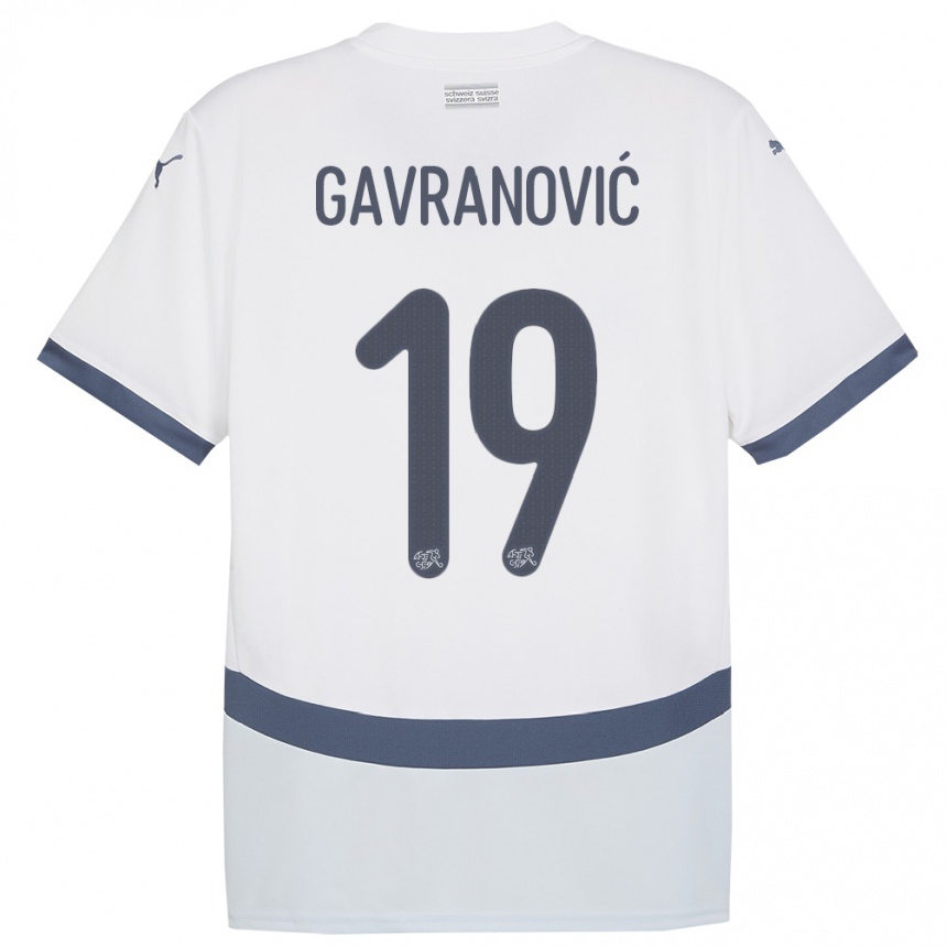 Niño Fútbol Camiseta Suiza Mario Gavranovic #19 Blanco 2ª Equipación 24-26 Argentina